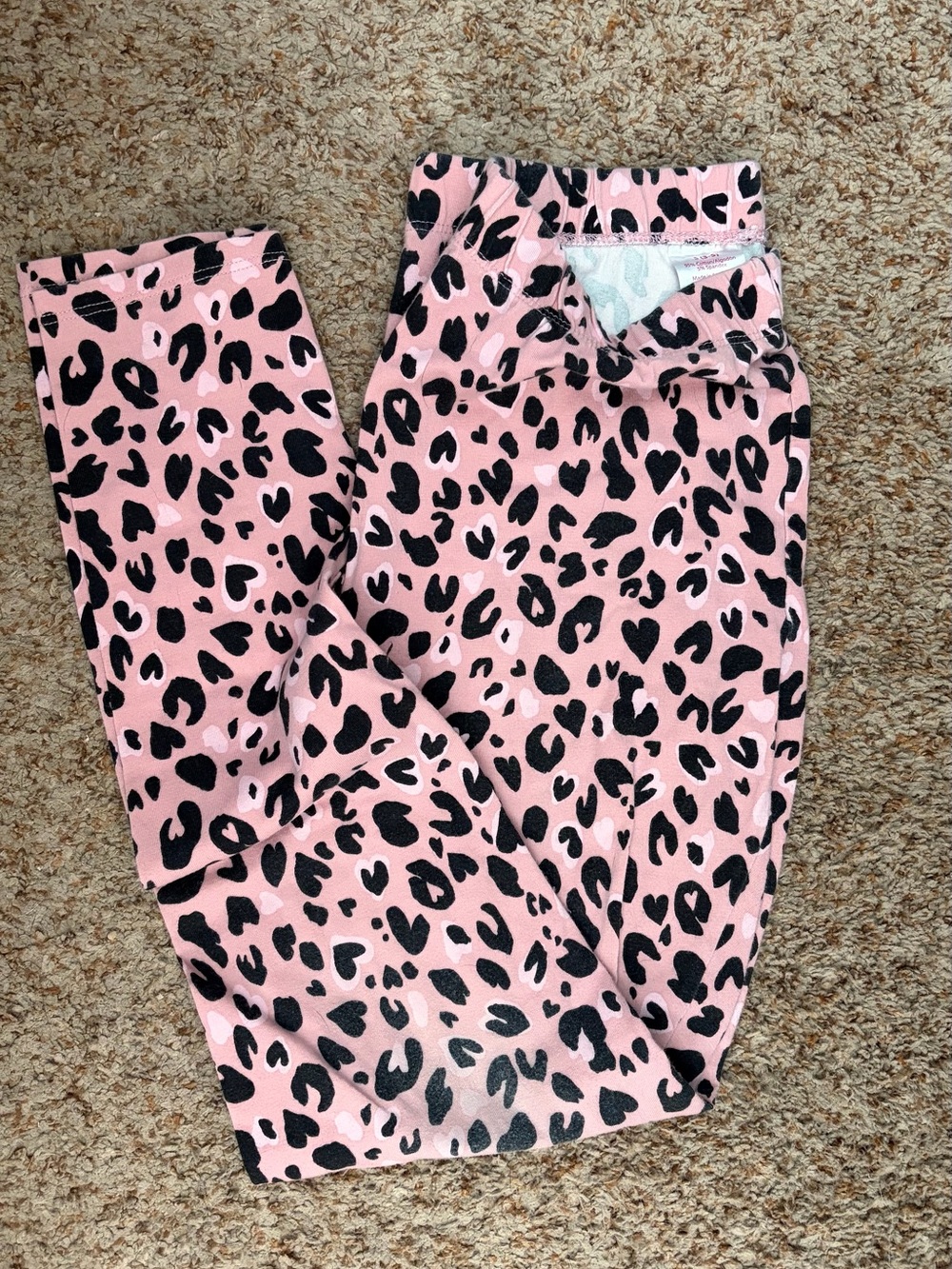 Kids Pink Leopard Print Leggings
